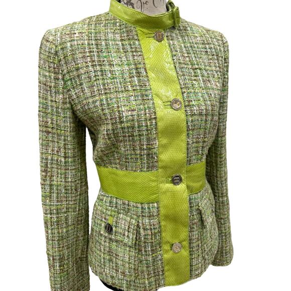 DOLCE & GABBANA Water Snake Green Tweed Boucle Blazer - Picture 4 of 12